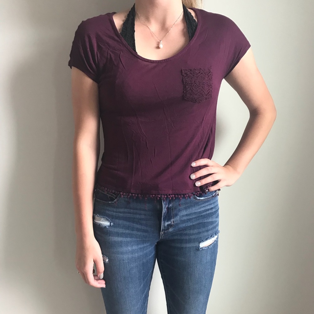 Dark red shirt
